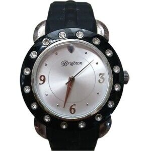 Vintage Brighton Watch- HONG KONG- Japan Swarovski Crystals Silver HTF RARE